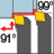 Außen 80° rhombisch 91° Einstellwinkel